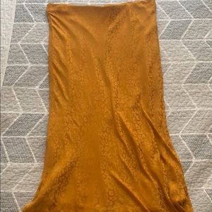 BR Marigold satin slip midi dress